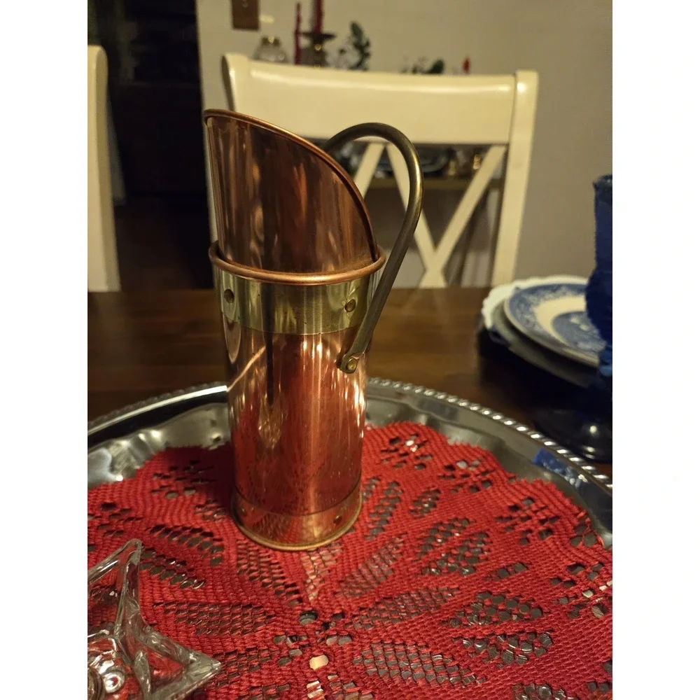 vintage copper and brass fireplace Coal Scuttle Cottagecore Farmhouse Granny